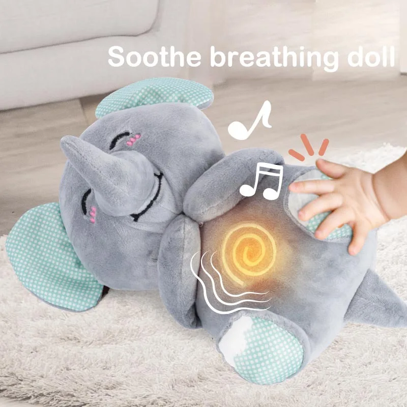 

Breathing Animals Plush Toy Soothing Doll Baby Sleep Significant Other Sound And light Music Doll for Multi-purpose Sleep Aid F