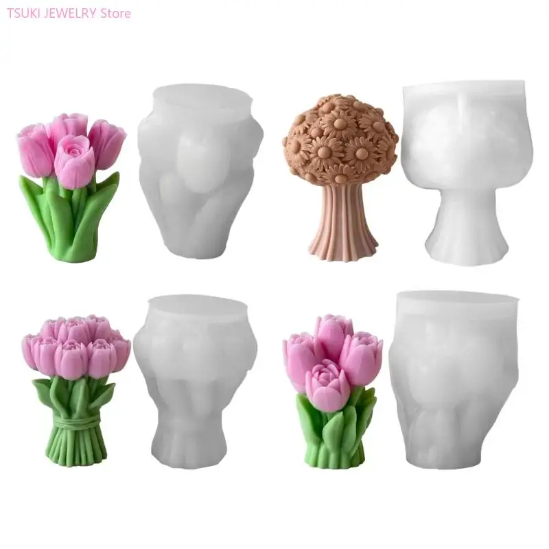 

62KE Unique Handmade Moulds Flower Silicone Molds Suitable for Crafting