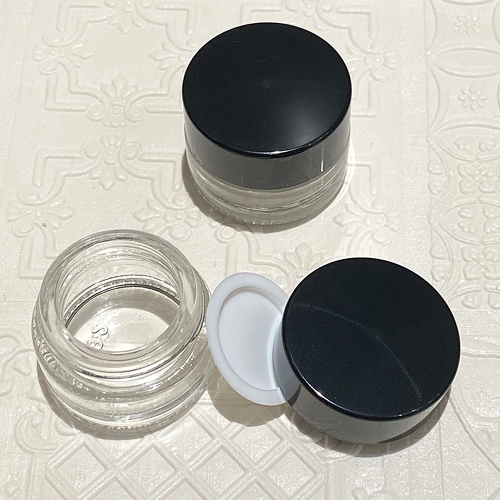 20Pcs Glass Jar Makeup Container 5ml Face Cream Bottles Storage Box Cosmetic Jars Eyeshadow Lip Balm Pot Smoking Accessories