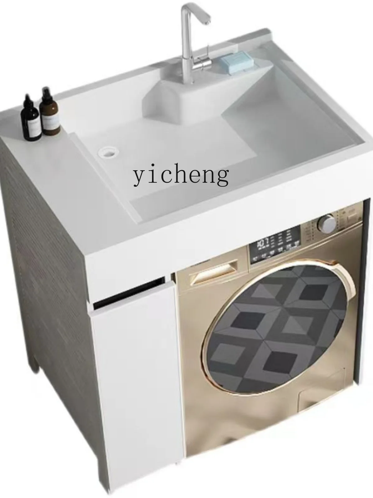 TQH space aluminum balcony laundry integrated finished cabinet small apartment washing machine significant