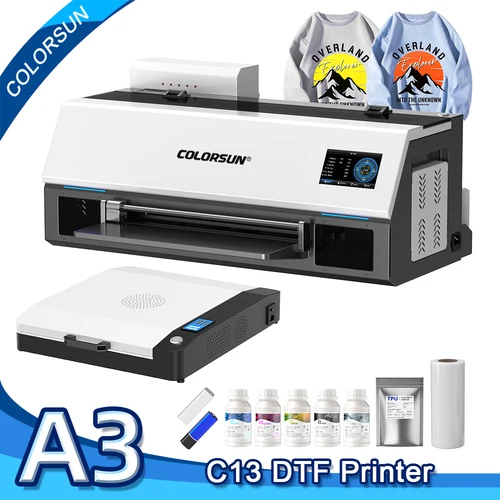 Impresora Colorsun A3 DTF para impresora Epson XP600 DTF Impresora A3 DTF impresoras para camisetas sudaderas con capucha todo tela