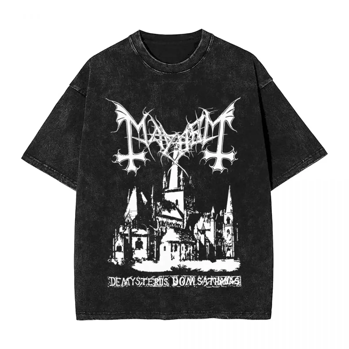 

Mayhem-норвежская группа Death металлические потертые футболки футболка De загадочный дом Sathanas футболки для мужчин женщин с коротким рукавом хай-стрит