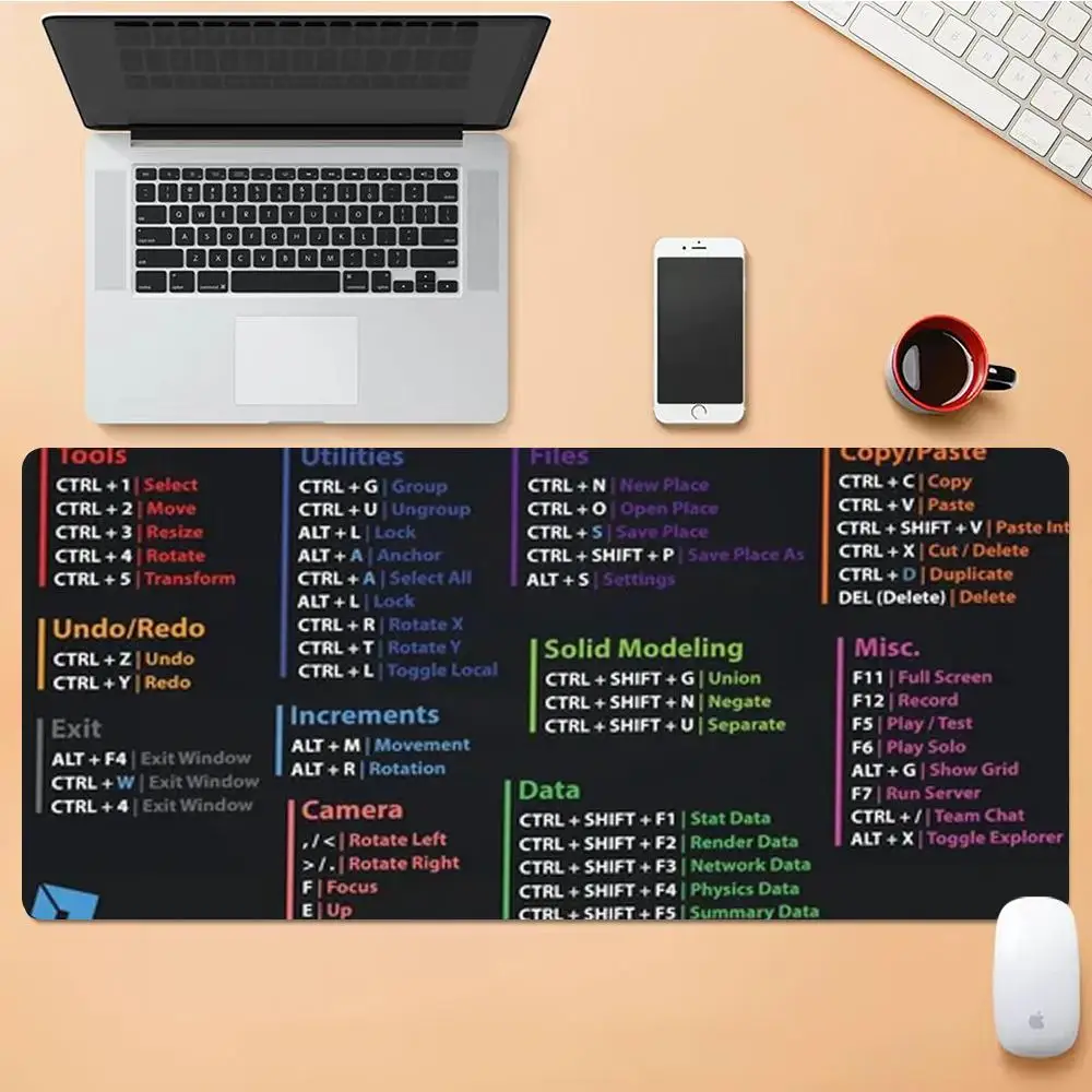 

Excel Word PPT shortcut keys Mouse Pad Desk Mouse Pad Cute HD Desk Pad Extended Gaming Keyboard Mats Large XXL Gamer Mousepad