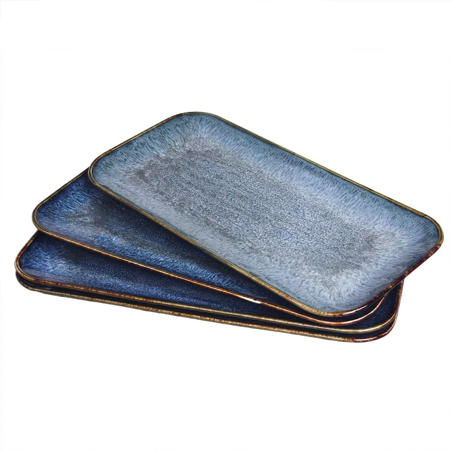 

Large Serving Tray Set of 4 Reusable Porcelain Platters for Party Food Cookie Appetizer Charcuterie Snack and Dessert Display S