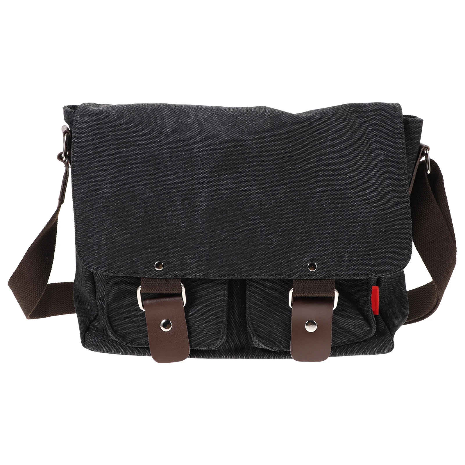 

Shoulder Bags Messenger Men Canvas Horizontal Section Black Men's Man for Cross Body