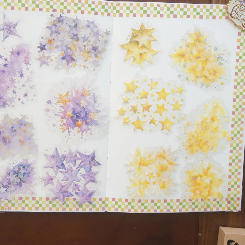 

10 Pcs Colorful Star Starry Clouds Style PVC Sticker Scrapbooking DIY Gift Decoration Tag