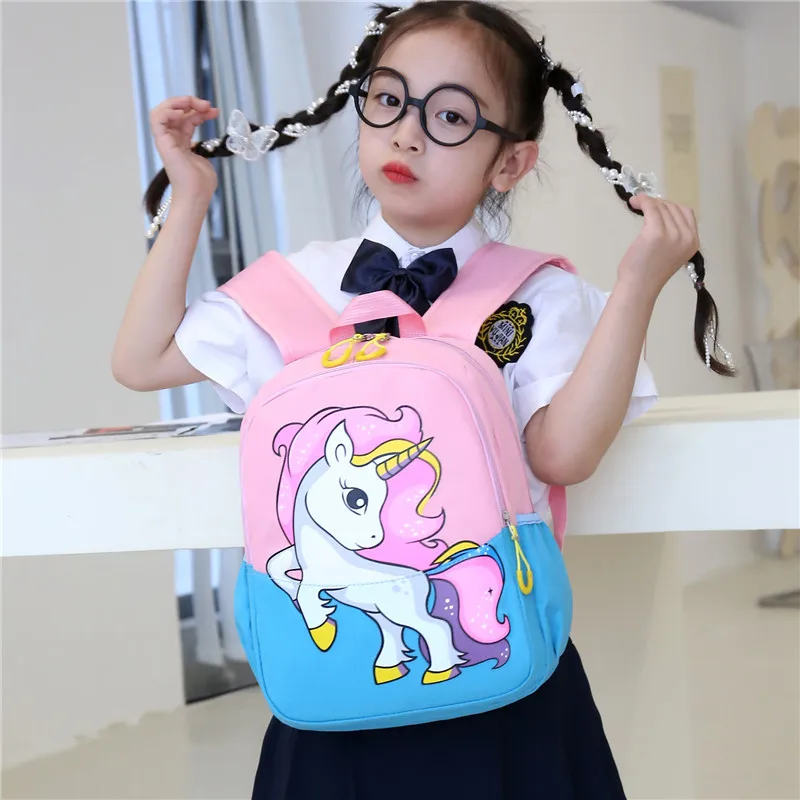 Mochila de unicornio para niños y niñas, morral escolar de dibujos animados