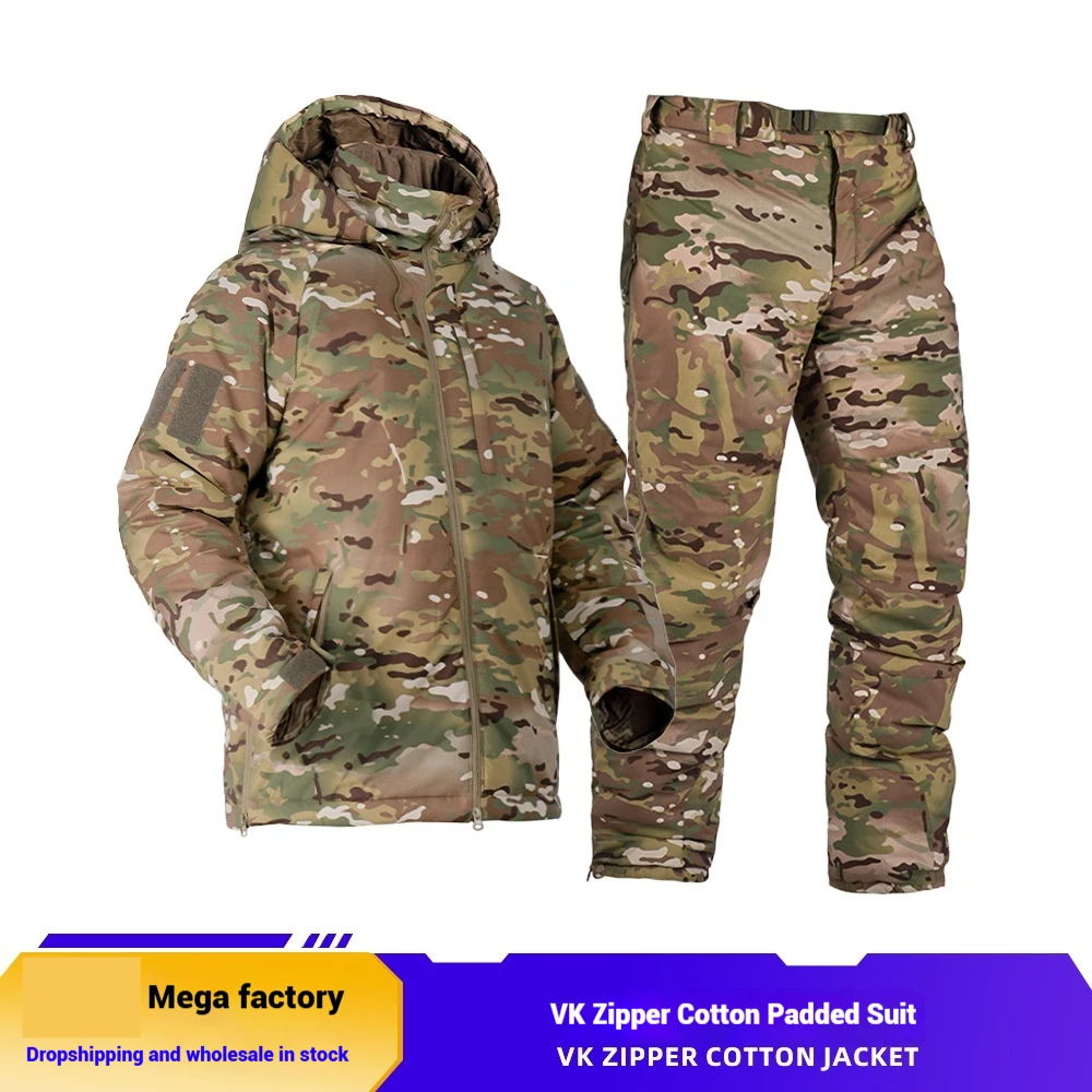 Horse Riding Cold Proof Cotton Suit Camouflage Set Anti Splash Water Autumn Winter Hooded Tactical Equestrian Coat for Men Women