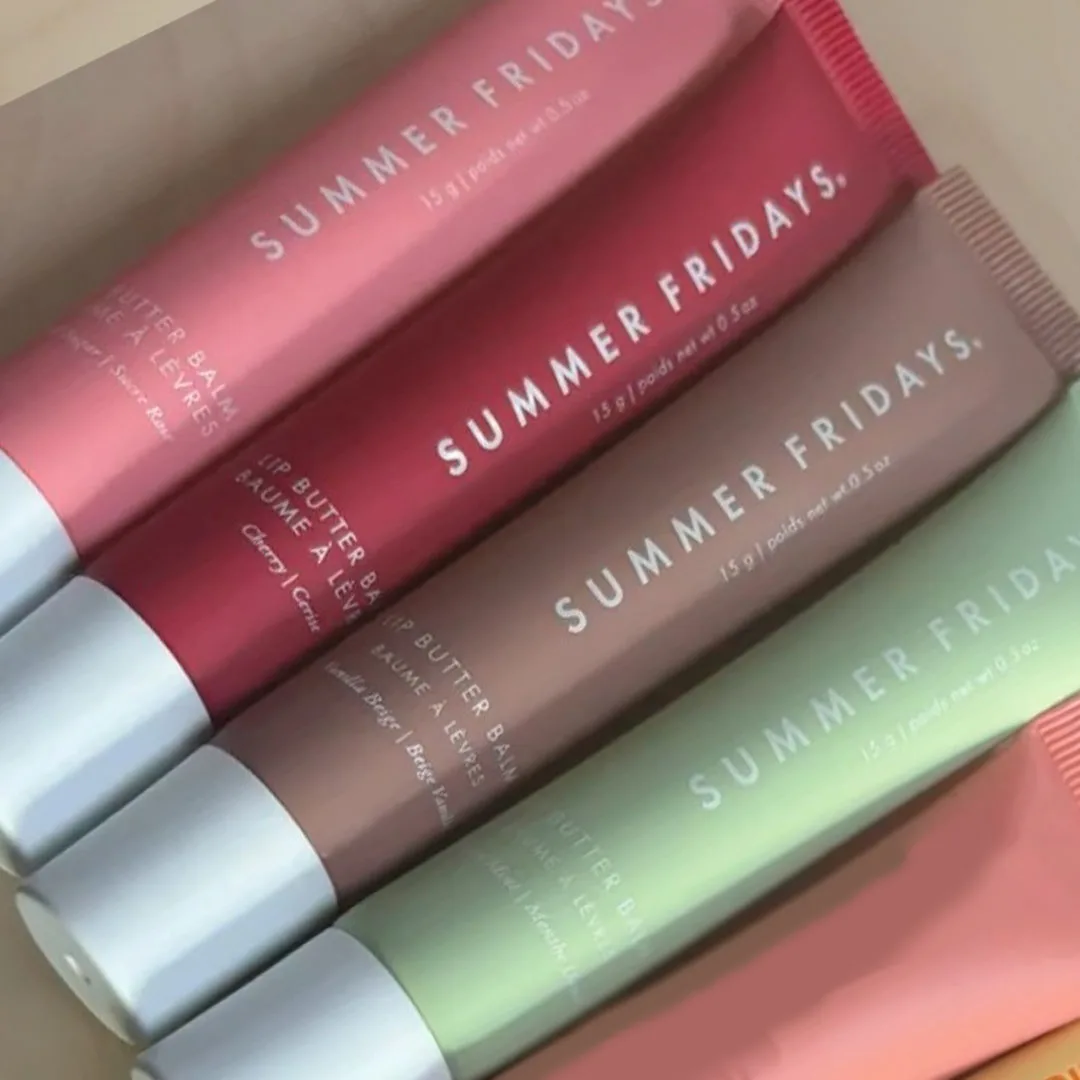 الصيف الجمعة الفانيليا البيج الوردي السكر بلسم الشفاه ترطيب شفافة أحمر الشفاه مجموعة السلس لينة أنبوب مرآة ملمع الشفاه ماكياج