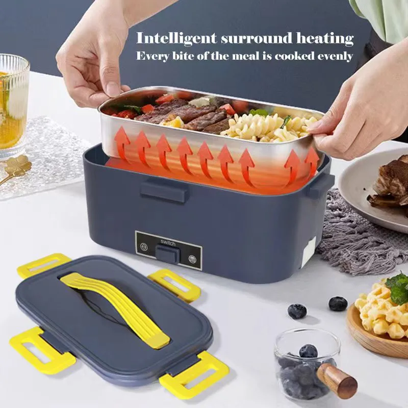 【PASSIONE 】Portable Electric Lunch Box With Insulated Heating Function Stainless Steel Liner And Insulation Bag EU Plug For Home