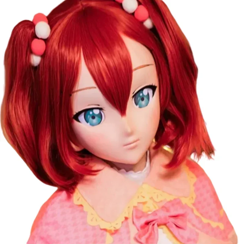 (قناع ليلي-43) قناع رأس من الراتنج للفتيات الجميلات Kigurumi كوسبلاي ياباني للعب الأدوار قناع كيجورومي من السيليكون أنيمي دمية كروسدرسر