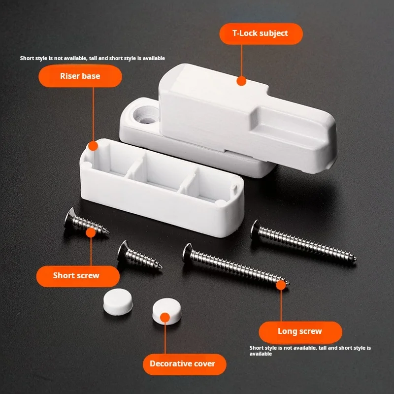 Picture 7: 2PCS T-type Lock Plastic Steel Swing Door Window Lock Push-pull Handle Window Anti-theft Lock Buckle Anti-theft Lock Accessories