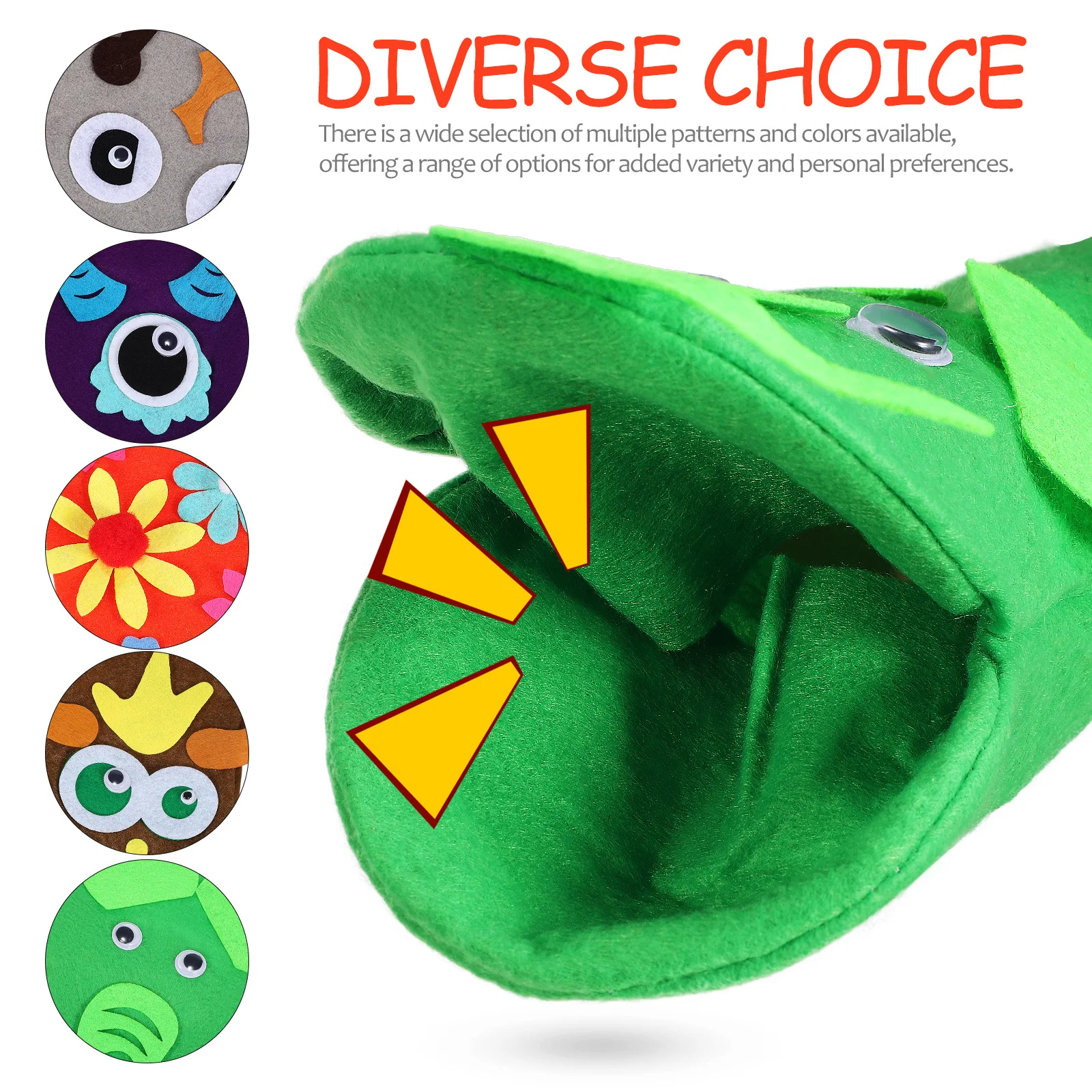 1 conjunto 1 conjunto kit de fantoches de mão diy feltro fantoches para crianças animais handpuppets suprimentos de costura história contando desempenho prop artesanato