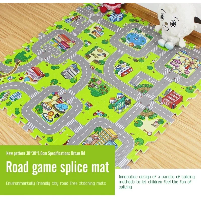 Alfombra de juego de espuma EVA para niños, Alfombra de suelo suave, juguetes de tráfico, decoración del hogar