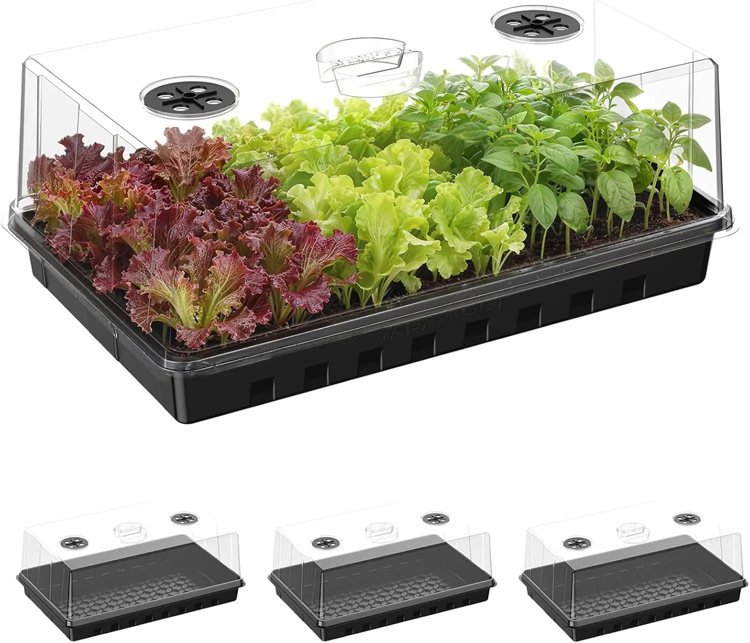 

Seed Starter Tray, Gardening Plant Grow Trays Kit for Seedling, Germination Trays with 4.72 Inch High Humidity Domes，La