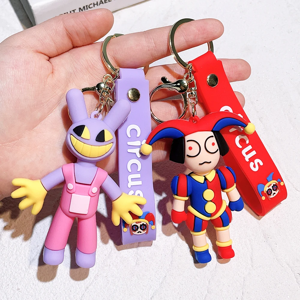 Magical Digital Circus Pomni Jax Silicone Cartoon Keychain Toy Theater Rabbit Doll Filling Toy Children's Christmas Gift