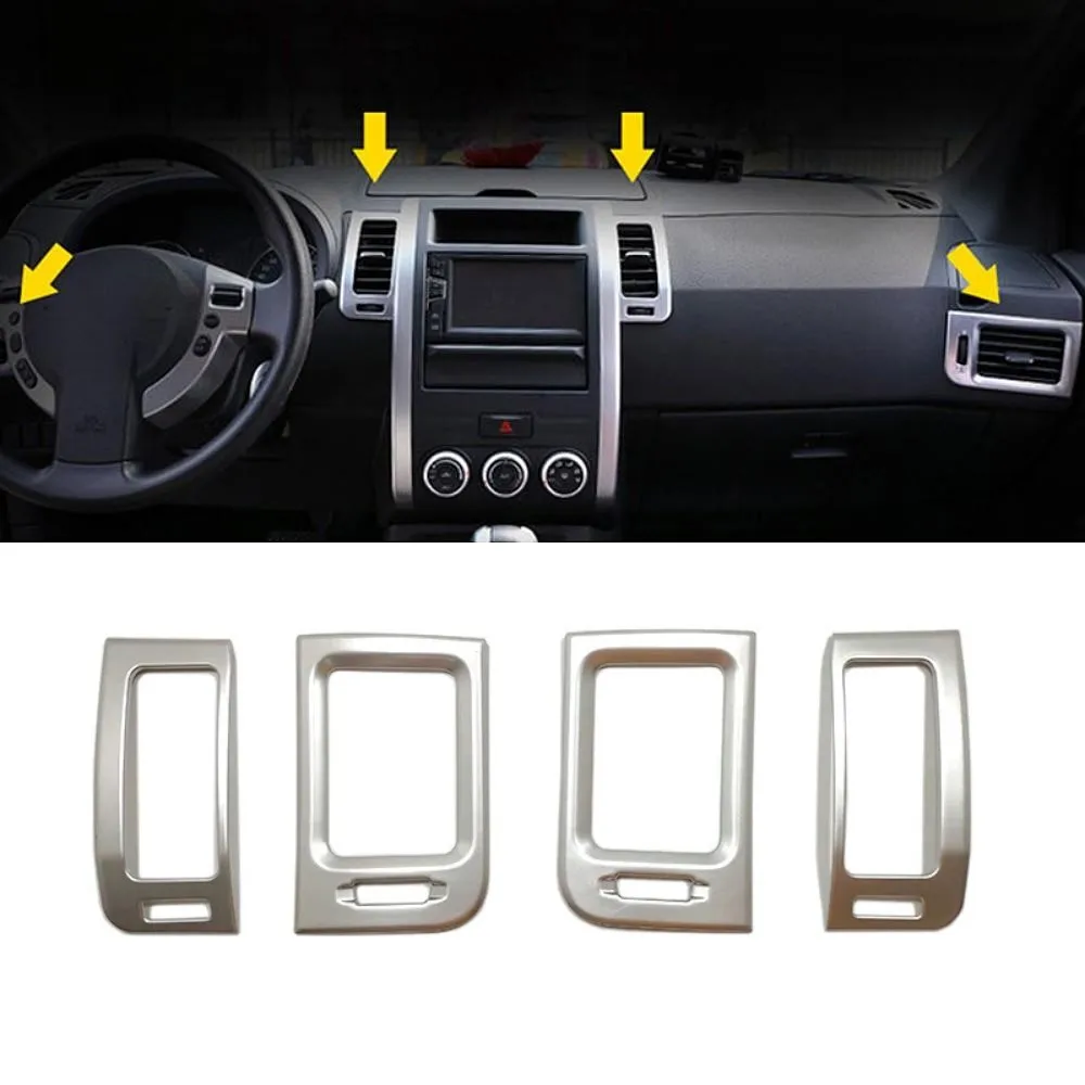 

ABS Chrome Air Conditioning Outlet Decoration Cover Car Styling Accessories For Nissan X-TRAIL X Trail T31 2008-2011 2012 2013