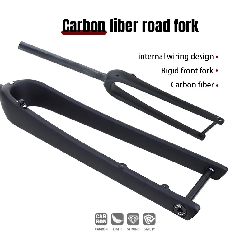 

Straight Tube Carbon Rigid Fork Road Bicycle Flat Mount Disc Brake Thru-Axle Internal Cable
