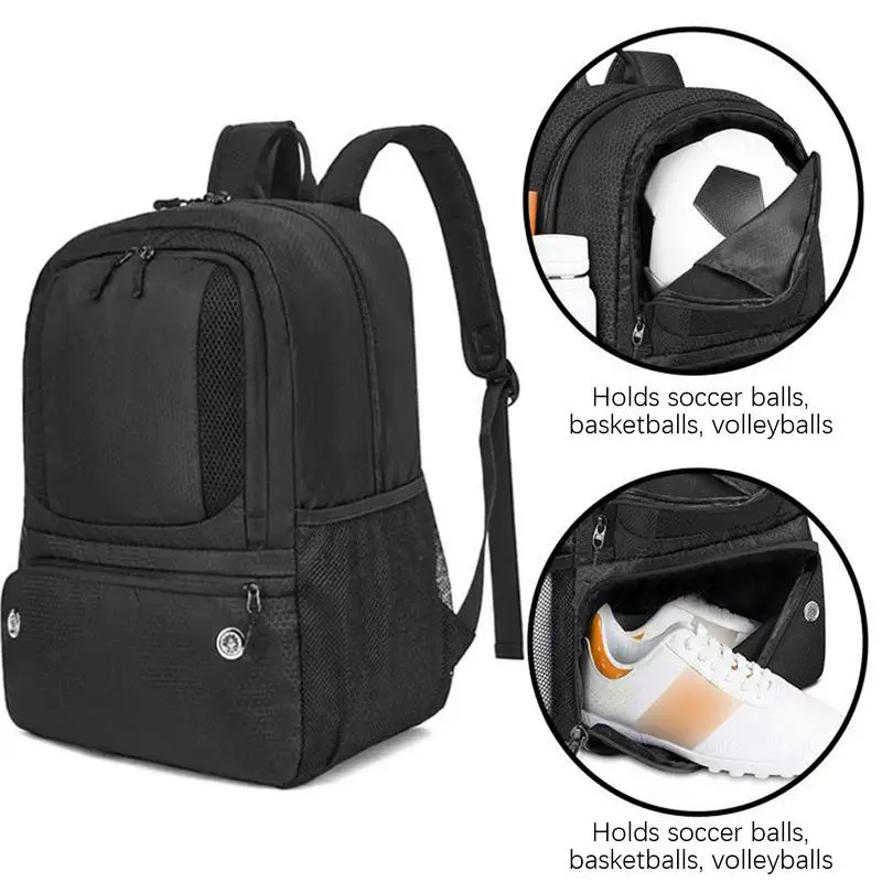 حقيبة ظهر للسفر لكرة القدم، حقيبة ظهر للكرة الطائرة، مريحة ومقاومة للماء وقابلة للتنفس، حقيبة كتب للرياضة