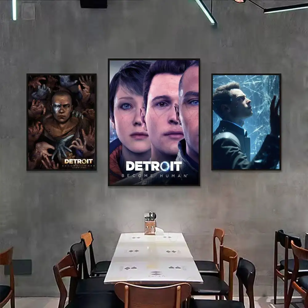 D-Detroit B-Become Human Hot ANIME Poster art sticky wall waterproof home living room bar aesthetic decoration
