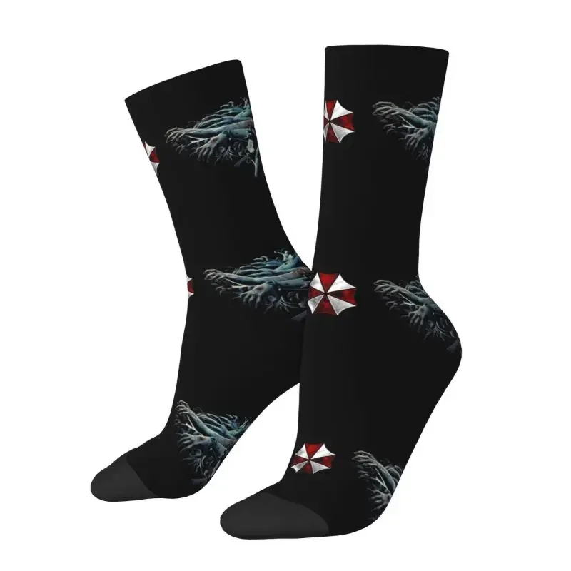 Kawaii Print Umbrella Corporation Socks for Women Men Stretchy Summer Autumn Winter Horror Zombie Video Game Crew Socks