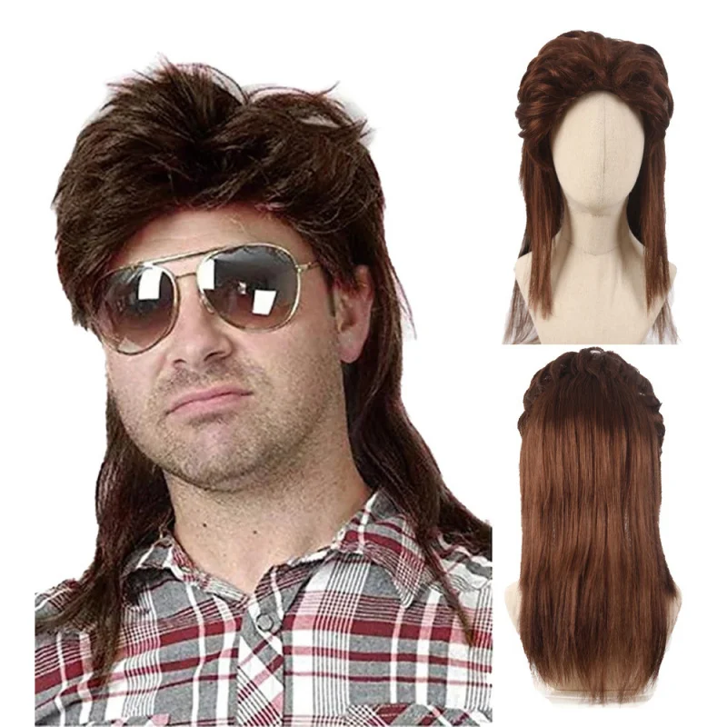 

European and American fashion 's , fluffy short hair, machine-made synthetic fiber wigs, men's wig