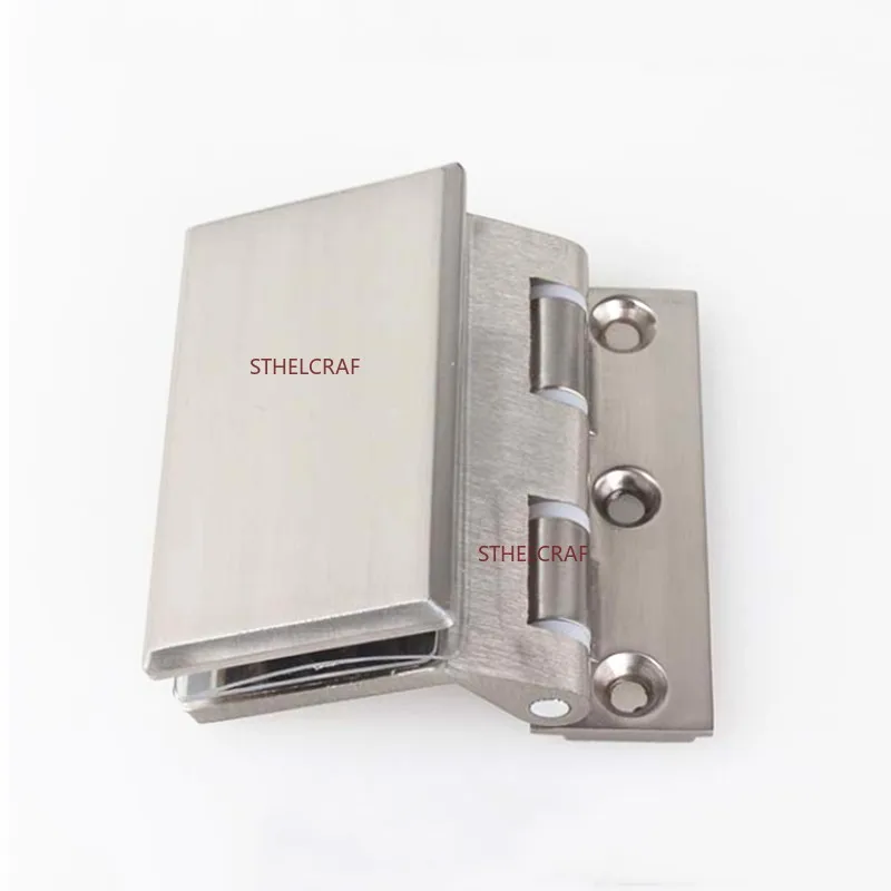 1PC Frameless Glass Door Hinge 90 Degree No Drilling Glass Cabinet Clamp Hinge Office Partition Screen Furniture Hardware