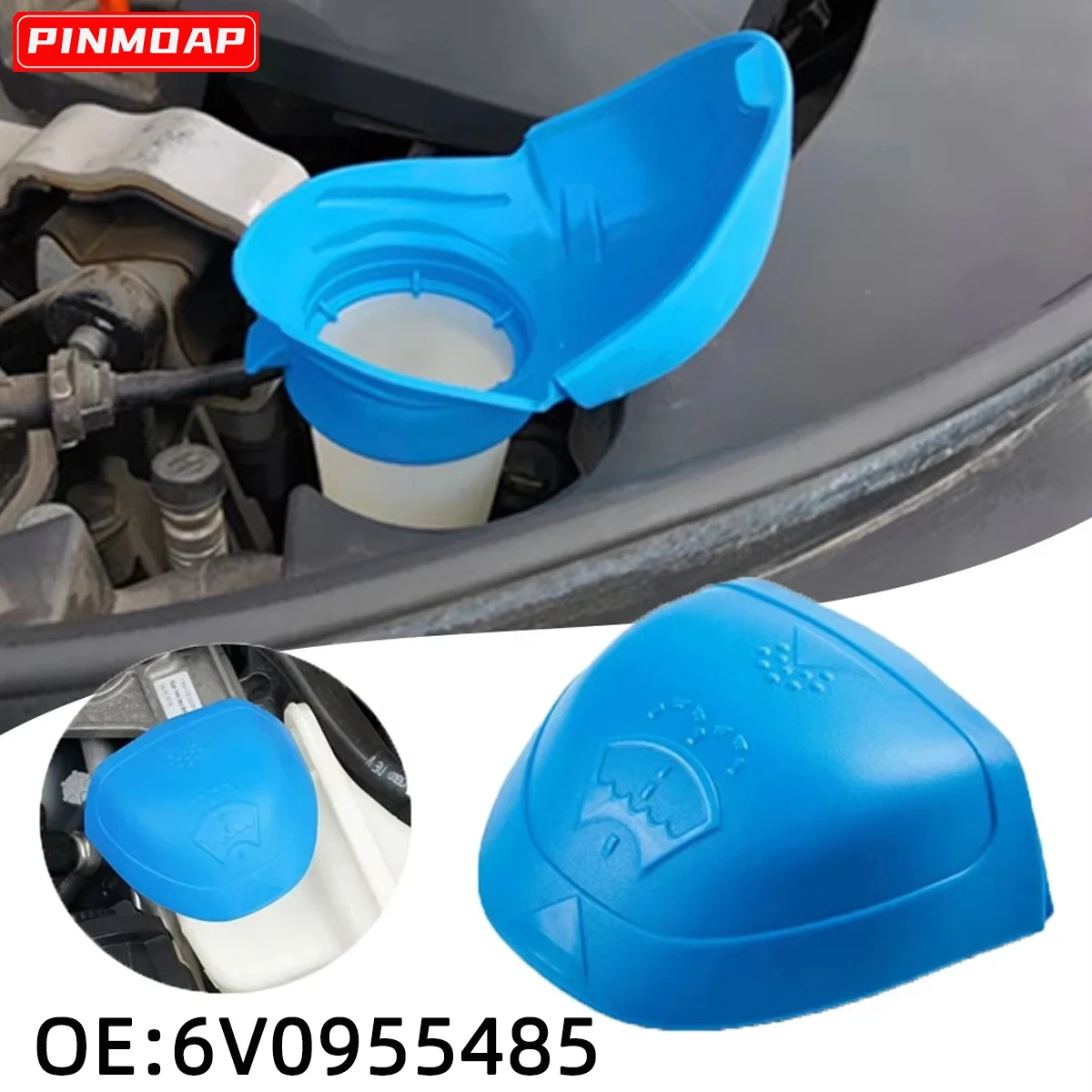 6V0955485 ممسحة زجاج أمامي غسالة خزان السوائل غطاء زجاجة 1 قطعة لشركة فولكس فاجن سكودا 00009670