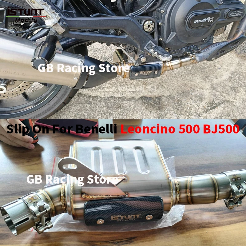 For Benelli Leoncino 500 BJ500 Motorcycle Exhaust System Escape Moto Modified Tube Middle Link Pipe Connect Original Muffler