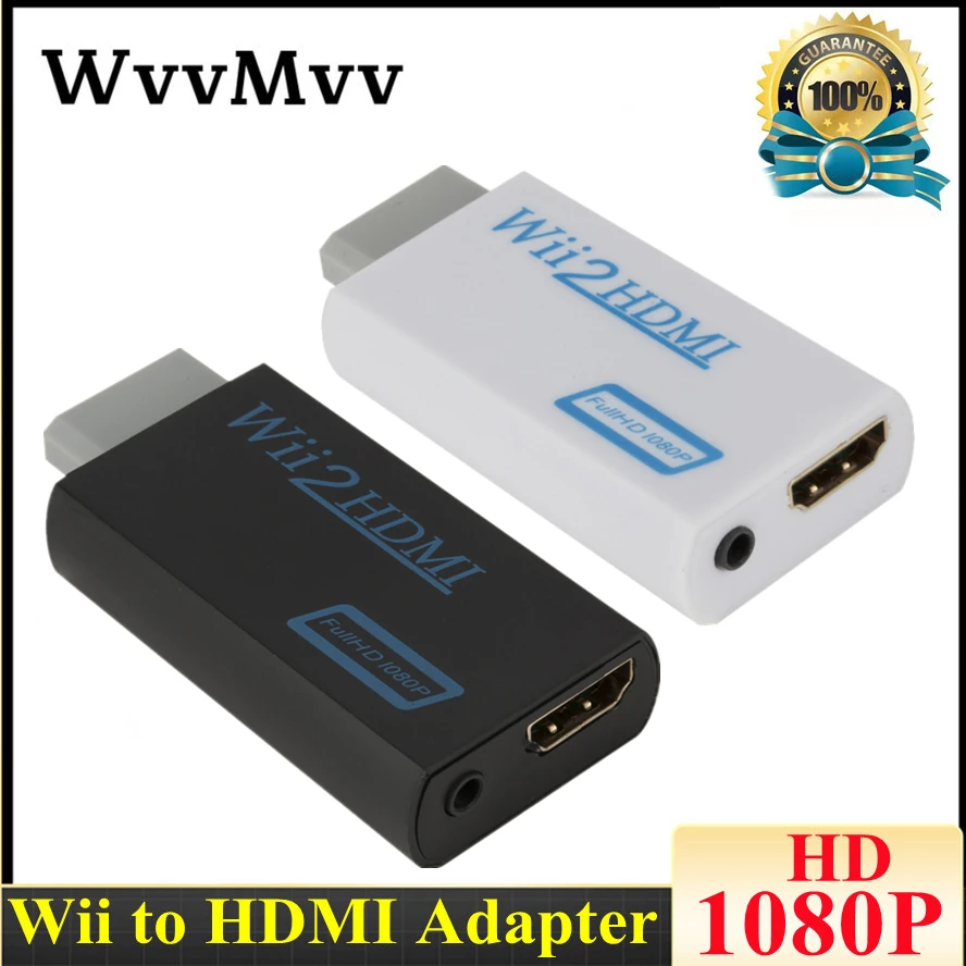 Adaptador convertidor Full HD 1080P compatible con Wii a HDMI, 3,5mm, Audio Wii2 a HDMI, compatible con Monitor de PC HDTV