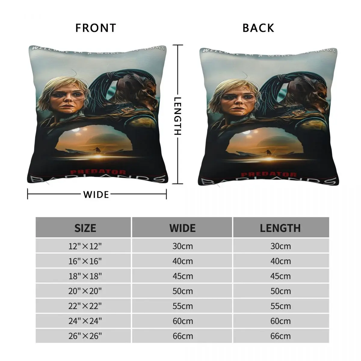 المفترس: أغطية الوسائد Badlands Merch غطاء وسادة بوليستر ناعم ديكور رمي كيس وسادة غطاء منزلي بسحاب