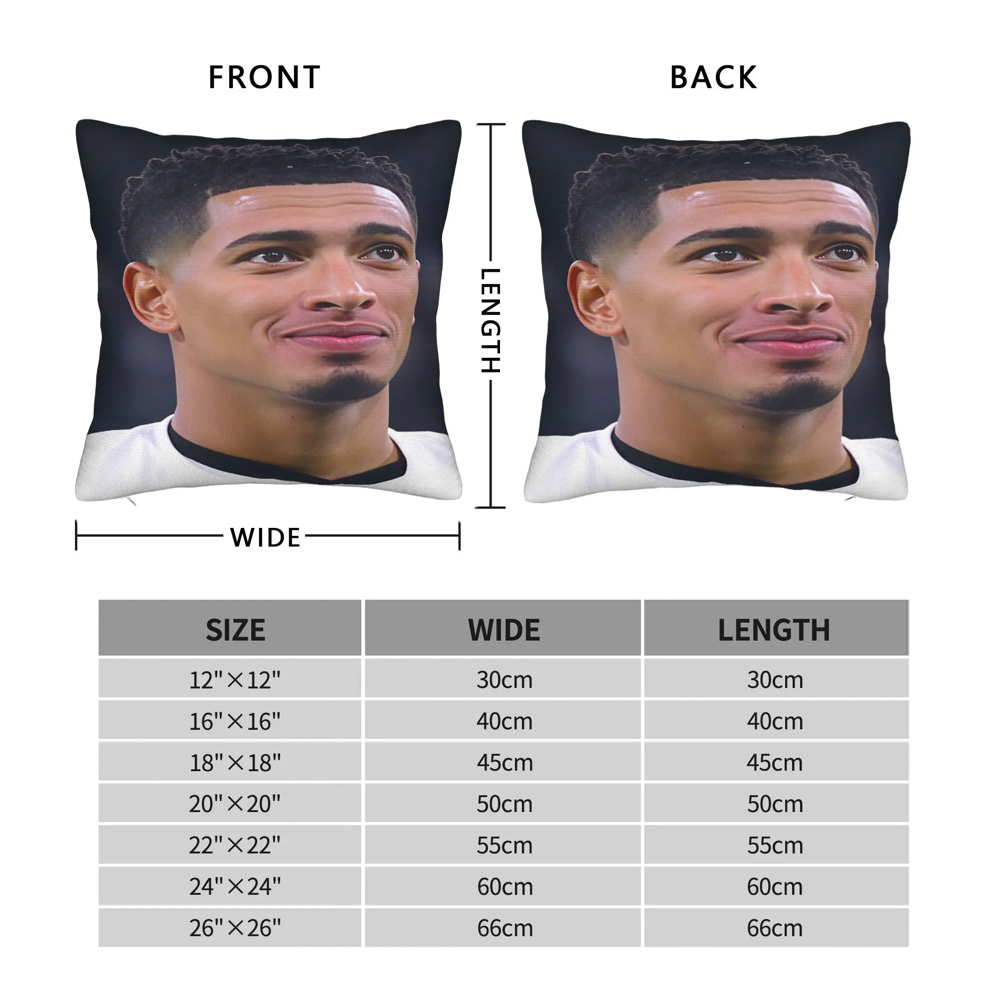 Jude Bellingham Sideways Glance Subtle Laugh Pillow Cover Pillow Case For Chair Sofa Home Decor Soft Pillowcases Birthday Gift