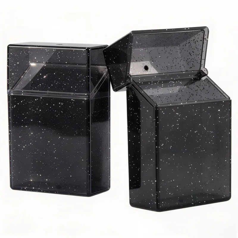 Shiny Clear Holder Case Wrinkle Resistant Waterproof Storage Box Flip up Anti‑Pressure Holder Box Anti-Dust Smoking Accessories