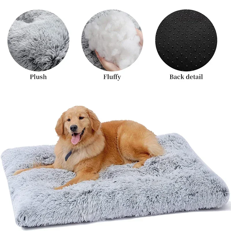 Soft Plush Pet Bed Mat Removable Calming Cushion Dog Cat Large Cleaning Puppy Supplies Brand