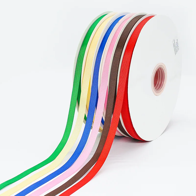 100Yards 100% Polyester 10mm Grosgrain Ribbon Solid Color Double Face Grosgrain Ribbon Roll For Gift Wrapping