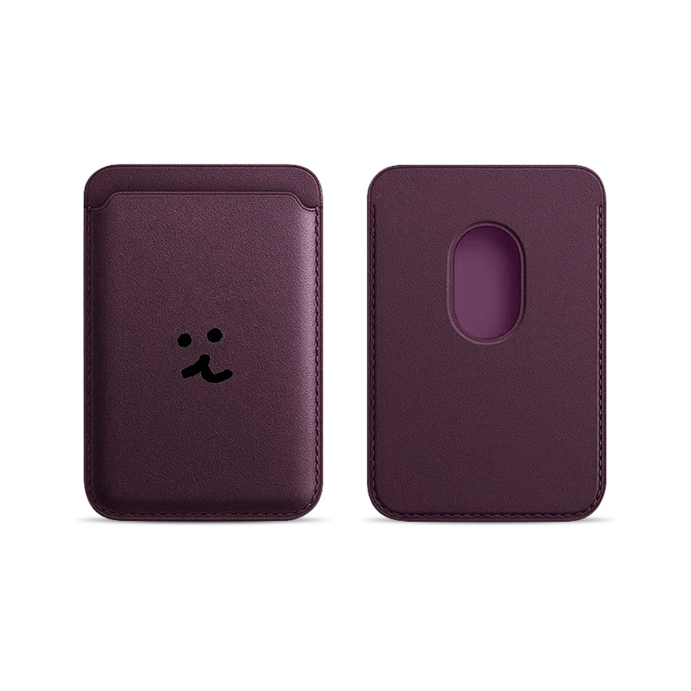 Minimalistisches, niedliches Leder-Kartenetui für Magnetische Hüllen, geeignet für alle iPhones mit Magsafe-Kartenfunktion. – Detail 12