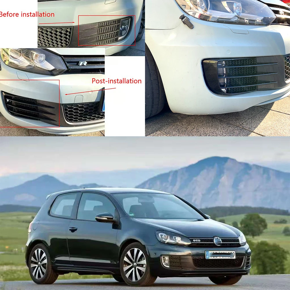 

For 2009-2012 VW Golf MK6 GTI GTD Fog Light Grille Air Blade Trim, Exterior Styling Modification