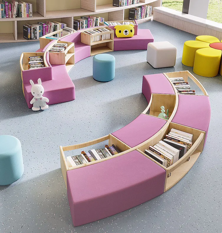 Library lobby lounge area reception waiting area special-shaped training institution creative sofa