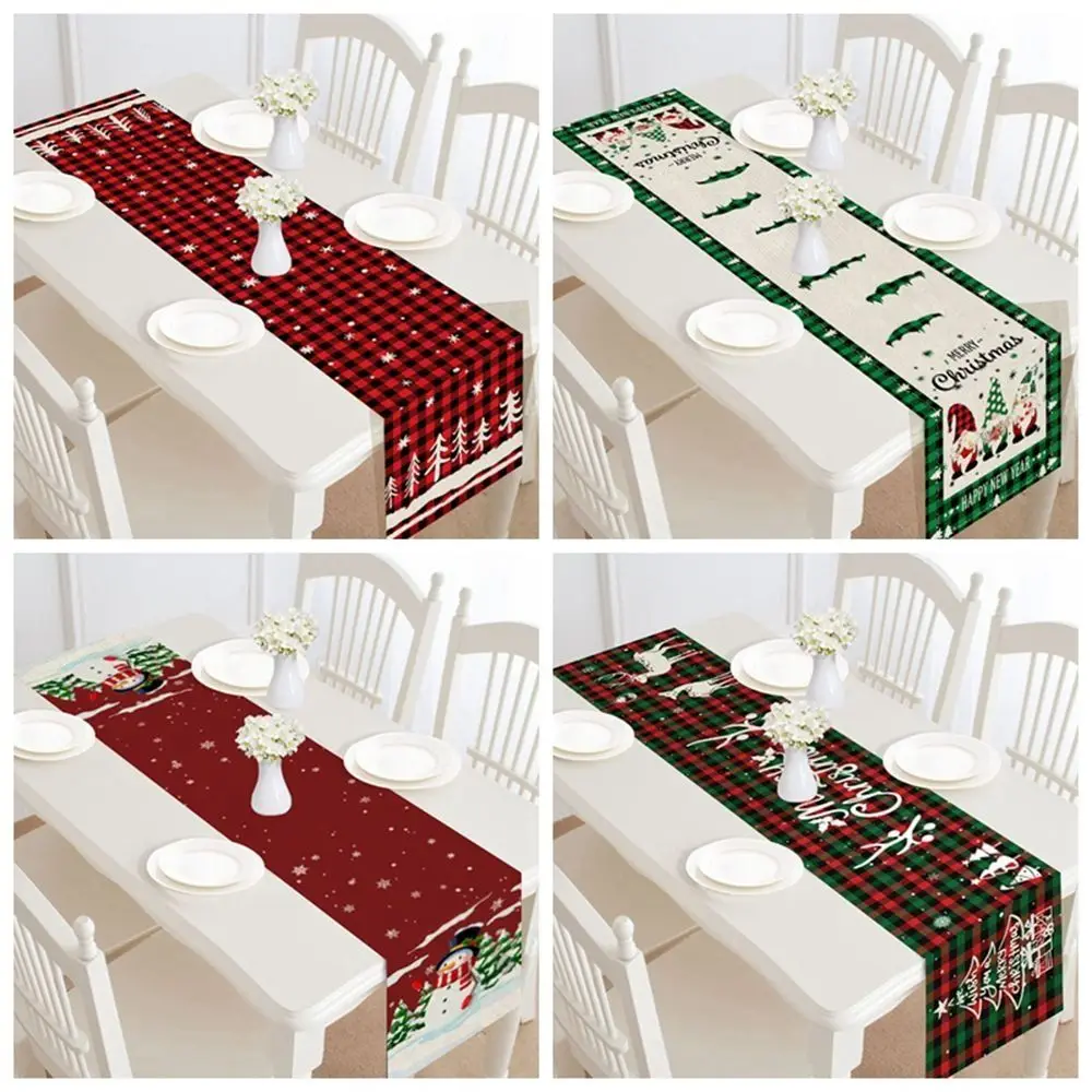 Merry Christmas Decoration 30x182cm Christmas Table Runner Luxury Vintage Dacron Table Runner Rustic Long Tablecloth Christmas