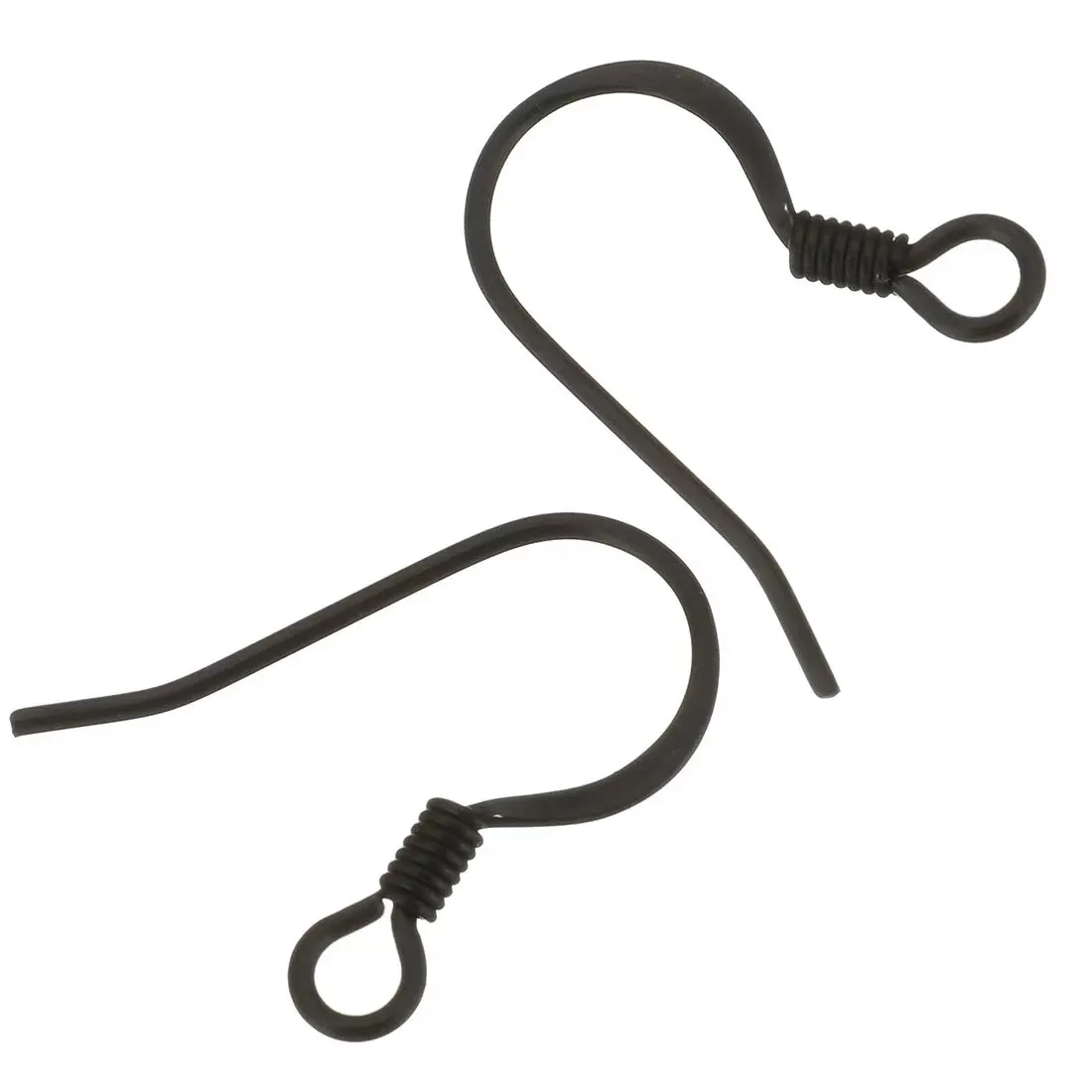 100Pcs Black Stainless Steel Earring Hooks 15x15x1.5mm Hypo Allergenic Earwire Clasp For DIY Earrings Jewelry Making Accessories