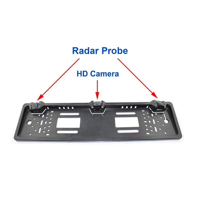 1 Set 12V EU Europe Car License Plate Frame Parking Sensor Kit Auto Reverse Sensor Buzzer Parktronic System Driving Accessories