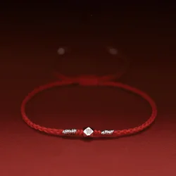 Hand Braided Gold Silver Color Fu Bless Lucky Bracelets String Bangles For Wealth Length Adjustable Lovers' Friend Gift Bracelet