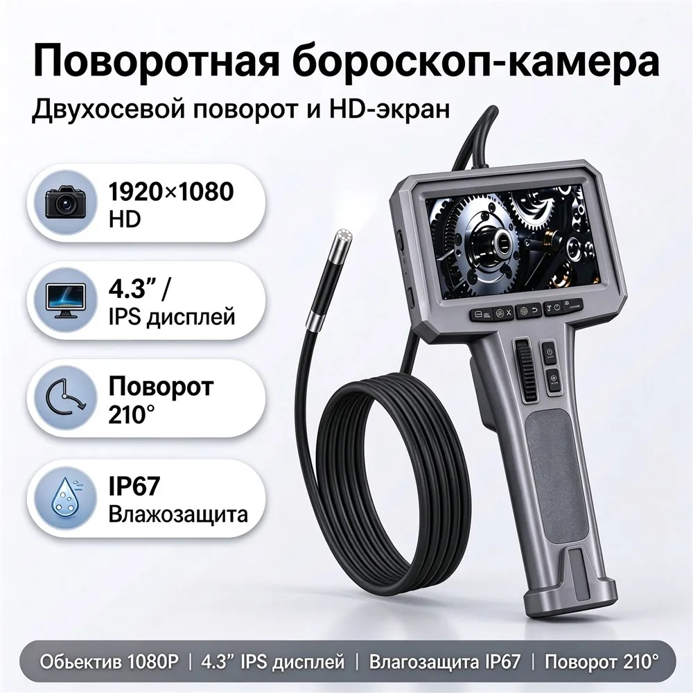 2MP Industrial Borescope Camera 4.3