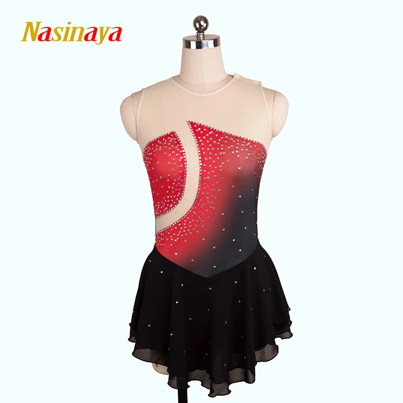 Figure Skating Dress Customized Competition Women's Children's Red and Black Rhythmic Gymnastics Performance Dress