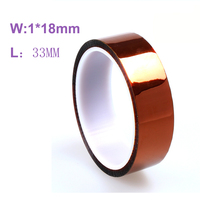 Polyimide Kapton Tape 1*18mm High Insulation Electronics Industry Welding 1Pcs Professional 30M Heat Resistant High Temperature