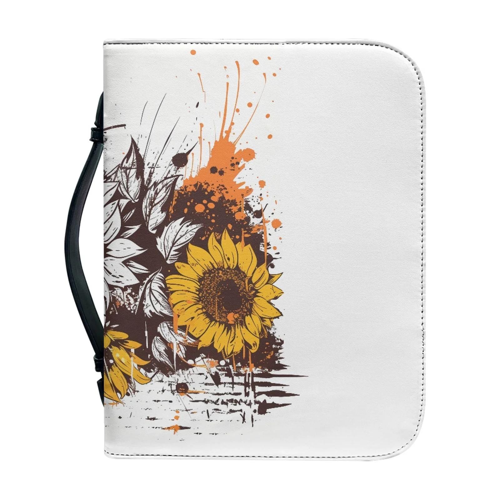 PENSTROLL Sunflower Butterfly Pattern Fashion 2026 Bookmark Belt Bible Case for Men PU Leather Bible Bag