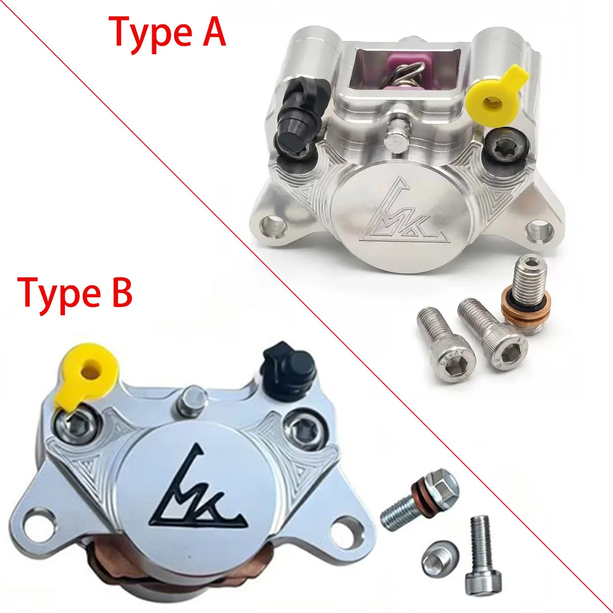 84mm Mount CNC Aluminum 2 Piston Small Crab Brake Caliper Universal Rear Racing Caliper For Niu Ninebot E-scooter Mod Parts