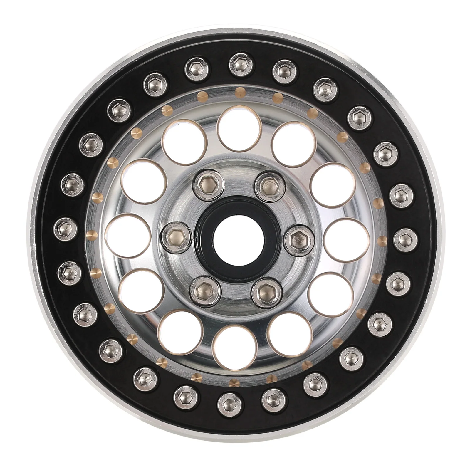 INJORA 153g Super Heavy Brass & Aluminum Deep Dish 1.9" Beadlock Wheel Rim for 1/10 RC Crawler SCX10 TRX4 VS4-10 Gen8 (W1957)