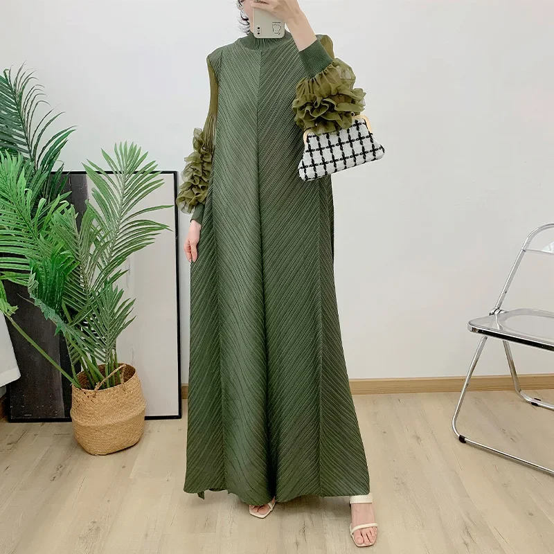 

Women Elegant Evening Party Dresses 2026 Summer New Solid Colour Classic Long Sleeve Plate Flower Design Prom Dresses Female