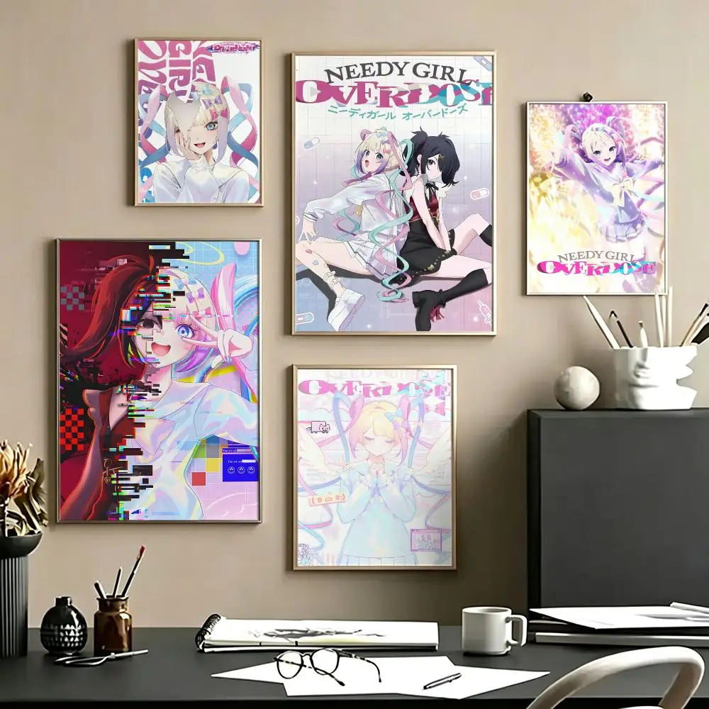 game Needy Streamer Overload Poster Poster HD Self Adhesive Waterproof Art Print Wall Decor for Bedroom Living Room Home Gift